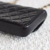 Chanel 20K Black Shiny Calfskin Waist Bag with Aged Gold Hardware