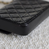 Chanel 20K Black Shiny Calfskin Waist Bag with Aged Gold Hardware