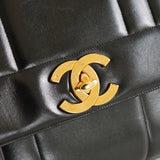 Vintage Chanel Black Lambskin Vertical Camera Bag with 24k Gold Hardware