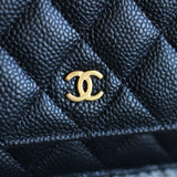 Chanel Black Caviar Wallet on Chain with Gold Hardware