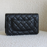 Chanel Black Caviar Wallet on Chain with Gold Hardware