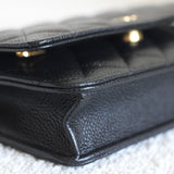 Chanel Black Caviar Wallet on Chain with Gold Hardware