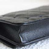 Chanel Black Caviar Wallet on Chain with Gold Hardware