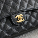 Vintage Chanel Black Caviar Medium Classic Flap with 24k Gold Hardware