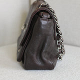 Vintage Chanel Brown Caviar The Weekender Flap with Silver Hardware