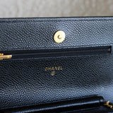 Chanel Black Caviar Wallet on Chain with Gold Hardware
