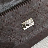 Vintage Chanel Brown Caviar The Weekender Flap with Silver Hardware