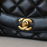 Vintage Chanel Black Lambskin Small Diana with 24k Gold Hardware