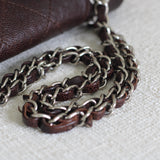 Vintage Chanel Brown Caviar The Weekender Flap with Silver Hardware