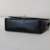 Vintage Chanel Black Lambskin Small Diana with 24k Gold Hardware