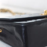 Vintage Chanel Black Lambskin Small Diana with 24k Gold Hardware