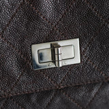 Vintage Chanel Brown Caviar The Weekender Flap with Silver Hardware