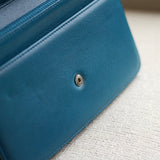 Chanel Sevruga Blue Caviar Wallet On Chain with Silver Hardware