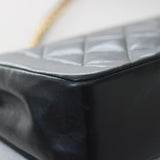 Vintage Chanel Black Lambskin Small Diana with 24k Gold Hardware