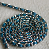 Chanel Sevruga Blue Caviar Wallet On Chain with Silver Hardware