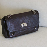 Vintage Chanel Brown Caviar The Weekender Flap with Silver Hardware