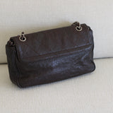 Vintage Chanel Brown Caviar The Weekender Flap with Silver Hardware