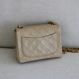 Vintage Chanel Light Beige Lambskin Mini Square with 24k Gold Hardware