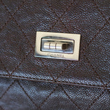Vintage Chanel Brown Caviar The Weekender Flap with Silver Hardware
