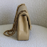 Vintage Chanel Beige Lambskin Medium Classic Flap with 24k Gold Hardware