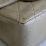 Vintage Chanel Light Beige Lambskin Mini Square with 24k Gold Hardware