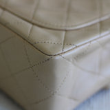 Vintage Chanel Light Beige Lambskin Mini Square with 24k Gold Hardware