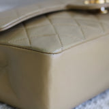 Vintage Chanel Beige Lambskin Medium Classic Flap with 24k Gold Hardware