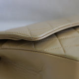 Vintage Chanel Beige Lambskin Medium Classic Flap with 24k Gold Hardware