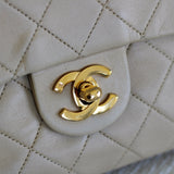 Vintage Chanel Light Beige Lambskin Mini Square with 24k Gold Hardware