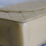 Vintage Chanel Beige Lambskin Medium Classic Flap with 24k Gold Hardware