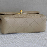 Vintage Chanel Light Beige Lambskin Mini Square with 24k Gold Hardware