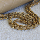 Vintage Chanel Beige Lambskin Medium Classic Flap with 24k Gold Hardware