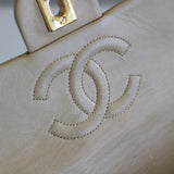 Vintage Chanel Light Beige Lambskin Mini Square with 24k Gold Hardware