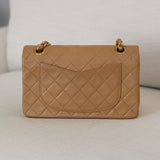 Vintage Chanel Dark Beige Lambskin Small Classic Flap with 24k Gold Hardware