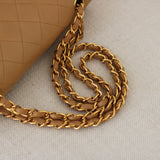 Vintage Chanel Dark Beige Lambskin Small Classic Flap with 24k Gold Hardware