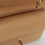 Vintage Chanel Dark Beige Lambskin Small Classic Flap with 24k Gold Hardware