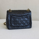 Vintage Chanel Black Lambskin Mini Square with 24k Gold Hardware