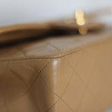 Vintage Chanel Dark Beige Lambskin Small Classic Flap with 24k Gold Hardware