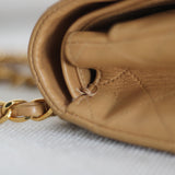 Vintage Chanel Dark Beige Lambskin Small Classic Flap with 24k Gold Hardware