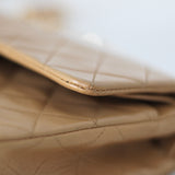 Vintage Chanel Dark Beige Lambskin Small Classic Flap with 24k Gold Hardware