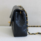 Vintage Chanel Black Lambskin Mini Square with 24k Gold Hardware