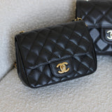 Chanel Black Caviar Mini Square with Gold Hardware