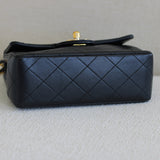 Vintage Chanel Black Lambskin Mini Square with 24k Gold Hardware