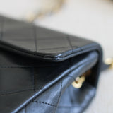 Vintage Chanel Black Lambskin Mini Square with 24k Gold Hardware