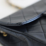 Vintage Chanel Black Lambskin Mini Square with 24k Gold Hardware