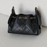 Chanel 26C Black Caviar Mini 25 Hobo with Aged Gold Hardware