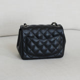 Chanel Black Lambskin Mini Square with Silver Hardware