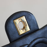 Vintage Chanel Black Lambskin Mini Square with 24k Gold Hardware