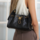 Chanel 26C Black Caviar Mini 25 Hobo with Aged Gold Hardware