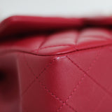 Chanel Red Lambskin Mini Top Handle with Light Gold Hardware